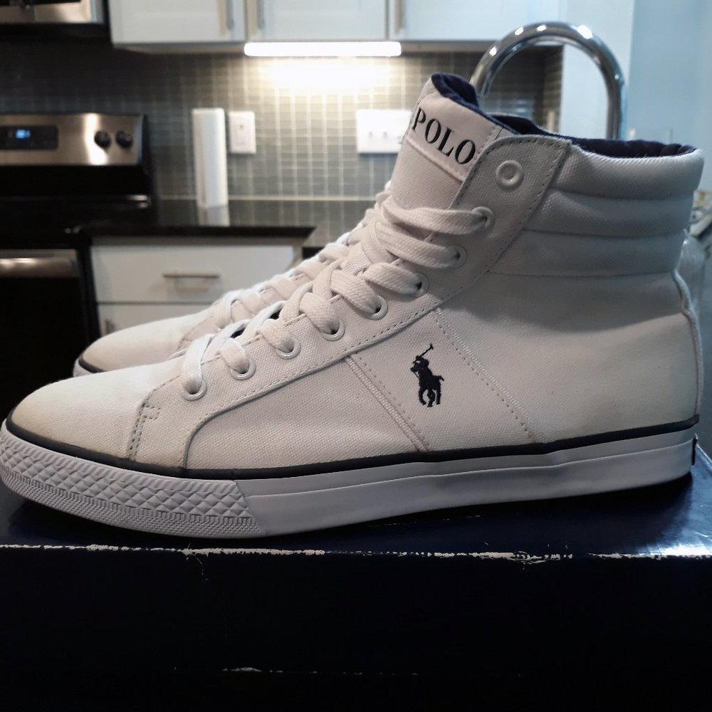 Polo Ralph Lauren Men's White Bawtry Sneakers 10.5D